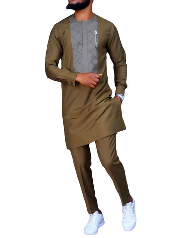 Embroidered Simple Men's Casual Suit