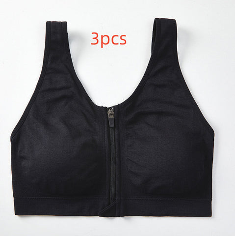 Front Zipper Sports Bra Shockproof High Strength Beauty Back