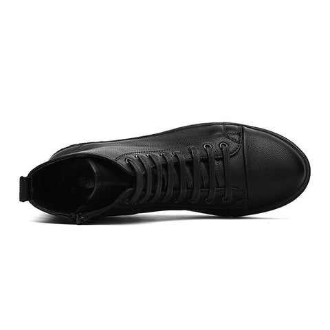 Men's Plus Size High Top Black Sneakers