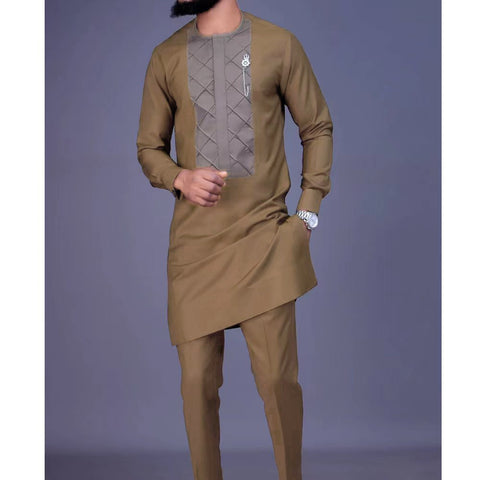 Embroidered Simple Men's Casual Suit